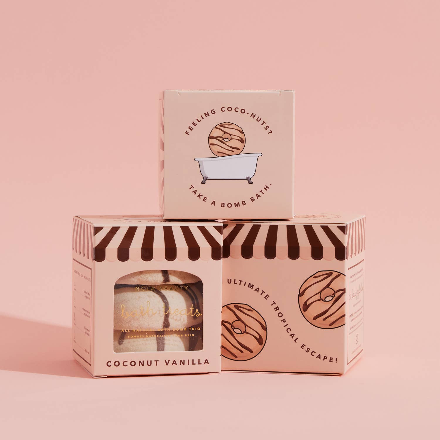 Coconut Vanilla Bath Treats (3 Piece Bath Bomb Set)