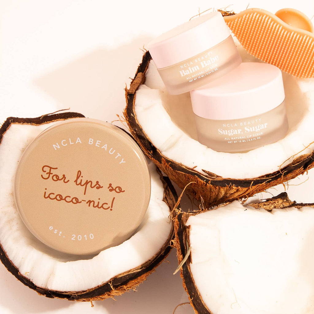 Coconut Vanilla Lip Care Set + Lip Scrubber (3 Piece)