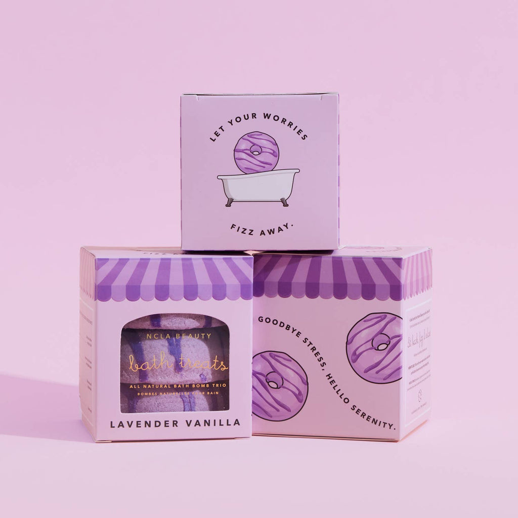 Lavender Vanilla Bath Treats (3 Piece Bath Bomb Set)