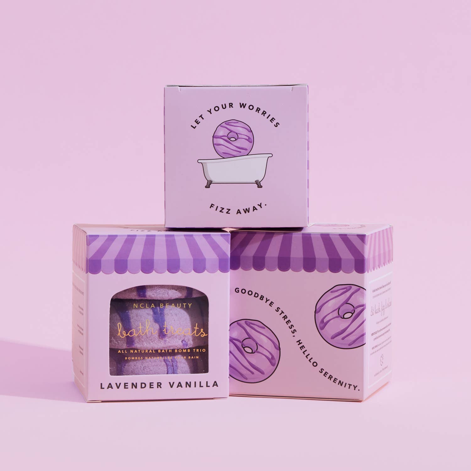 Lavender Vanilla Bath Treats (3 Piece Bath Bomb Set)